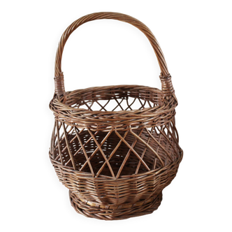 Panier osier ajouré anse ronde