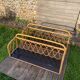 Pair of vintage light rattan wall shelves 1960