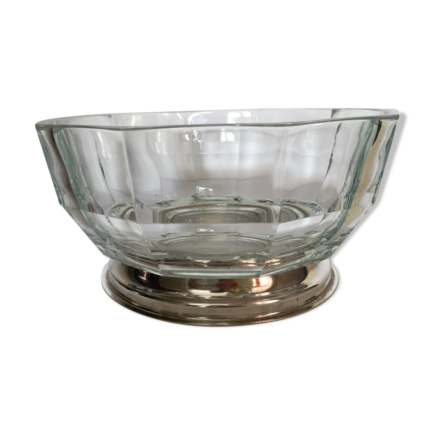 Bowl in crystal and silver Godinger