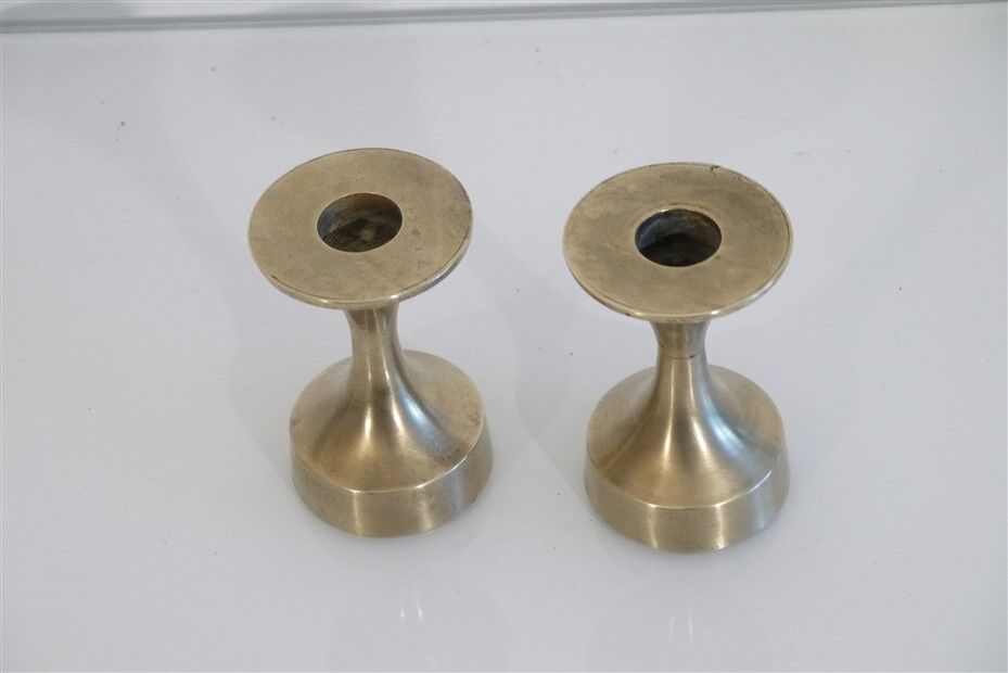 Pair of Danish brass candle holders 1970