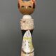 Japanese Kokeshi doll keel shape wood polychrome decoration early twentieth century