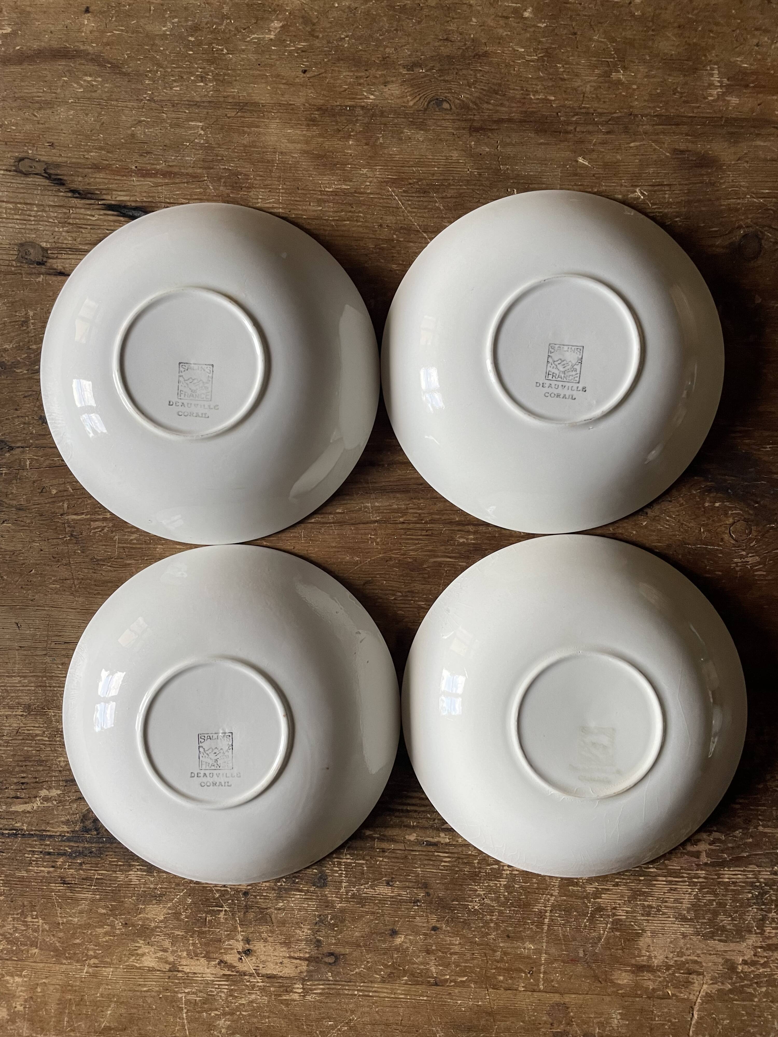 4 hollow plates Salins Deauville Corail