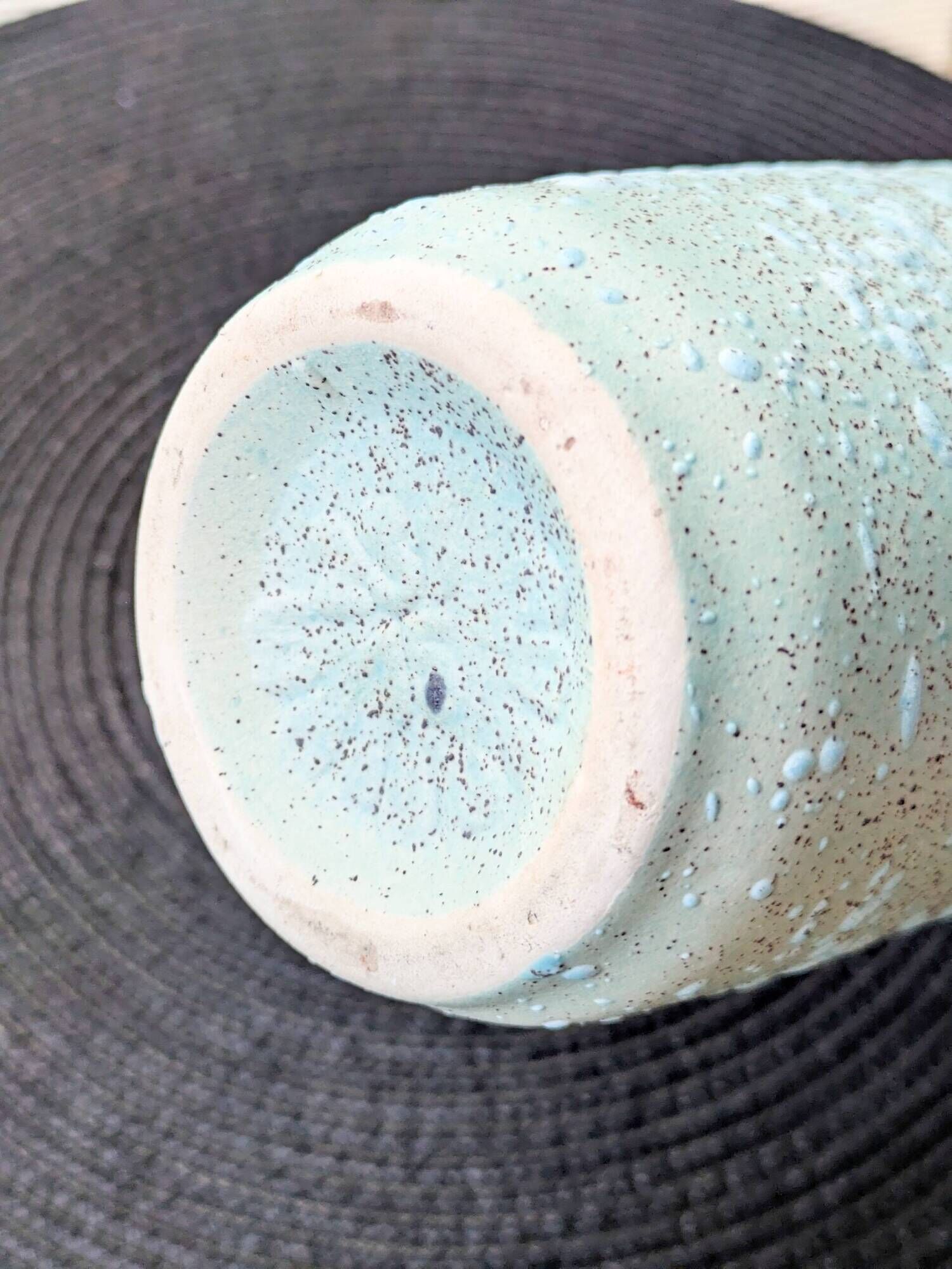 Scheurich Vase Turquoise Fat Lava, West Germany 1960s