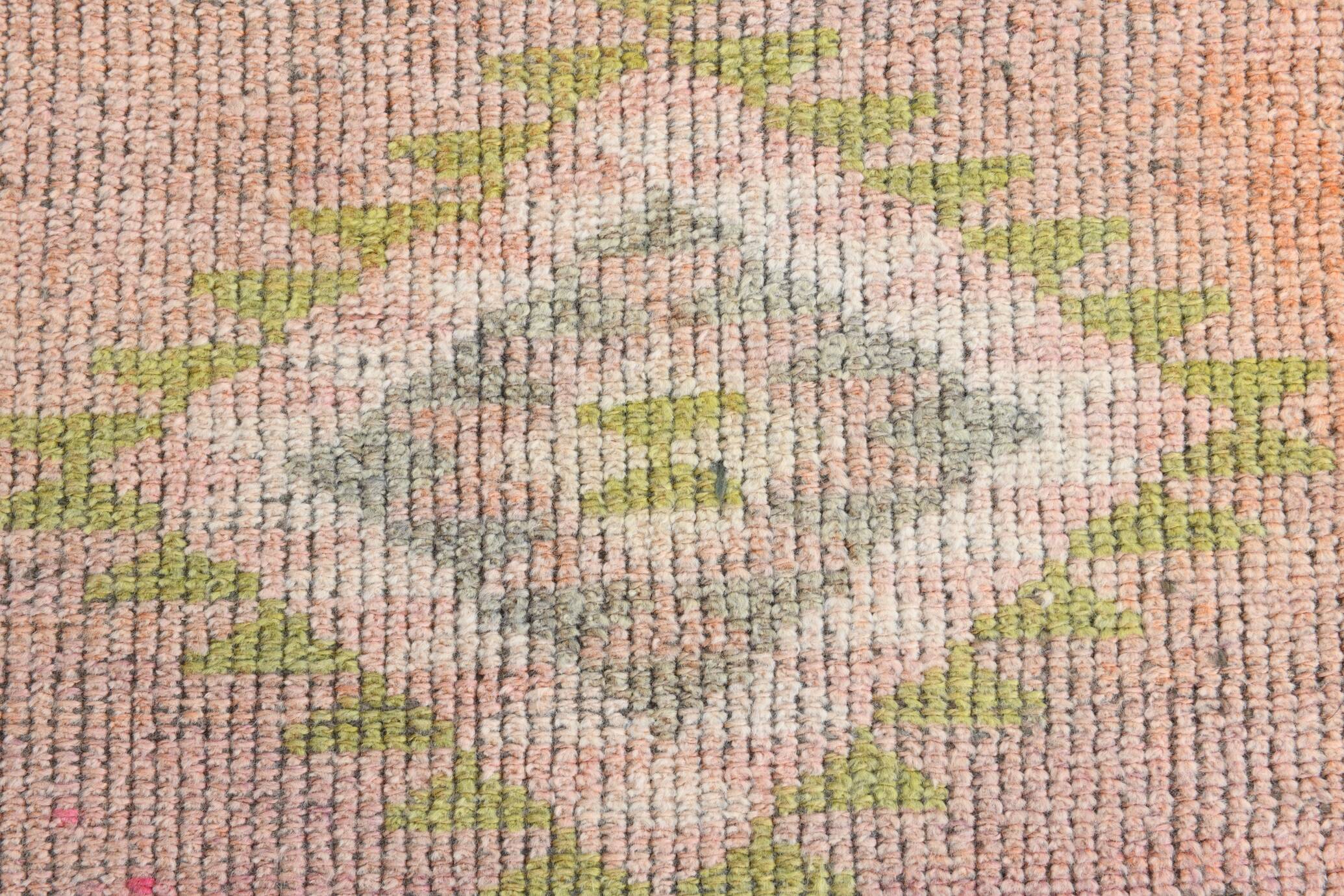 3x12 Blush Pink Vintage Runner Rug, 92x355Cm