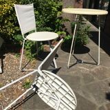 Table d'extérieur et chaises design années 60