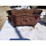 Pair of 1900 cast iron planters from Charleville-Mézières in rococo style