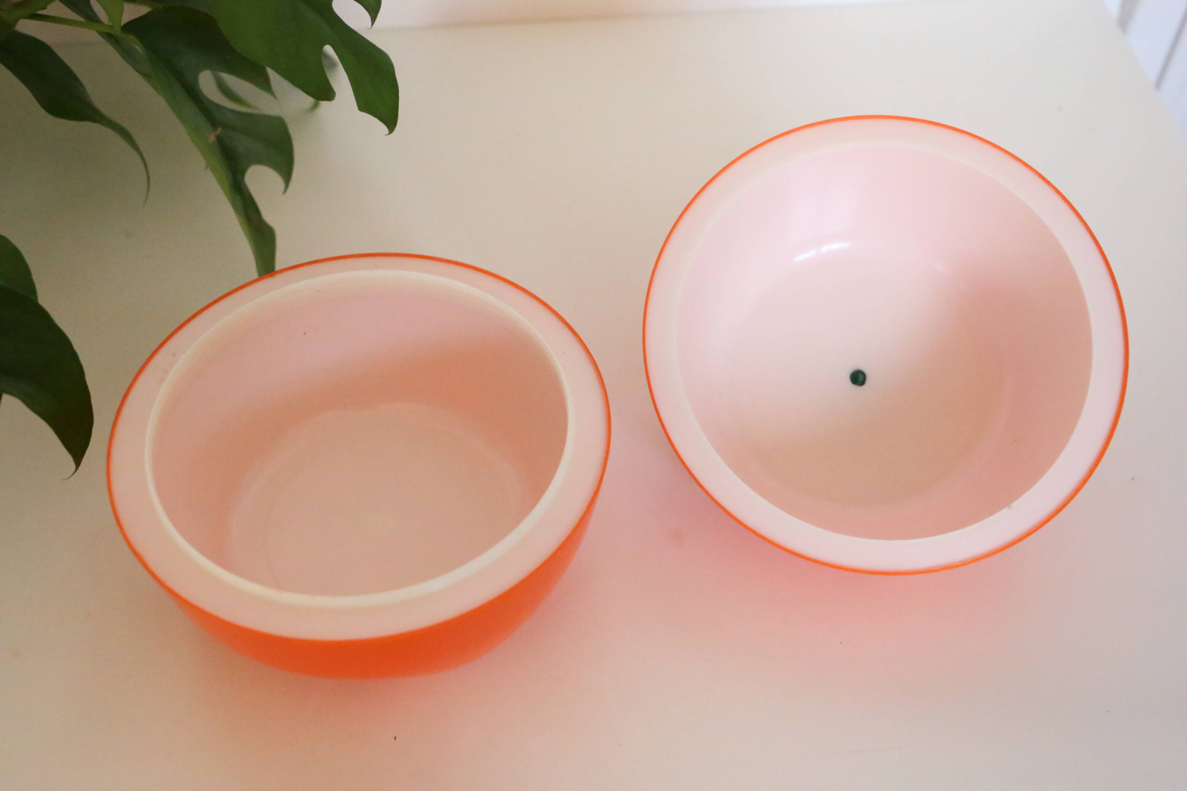 Orange tomato ice bucket, vintage