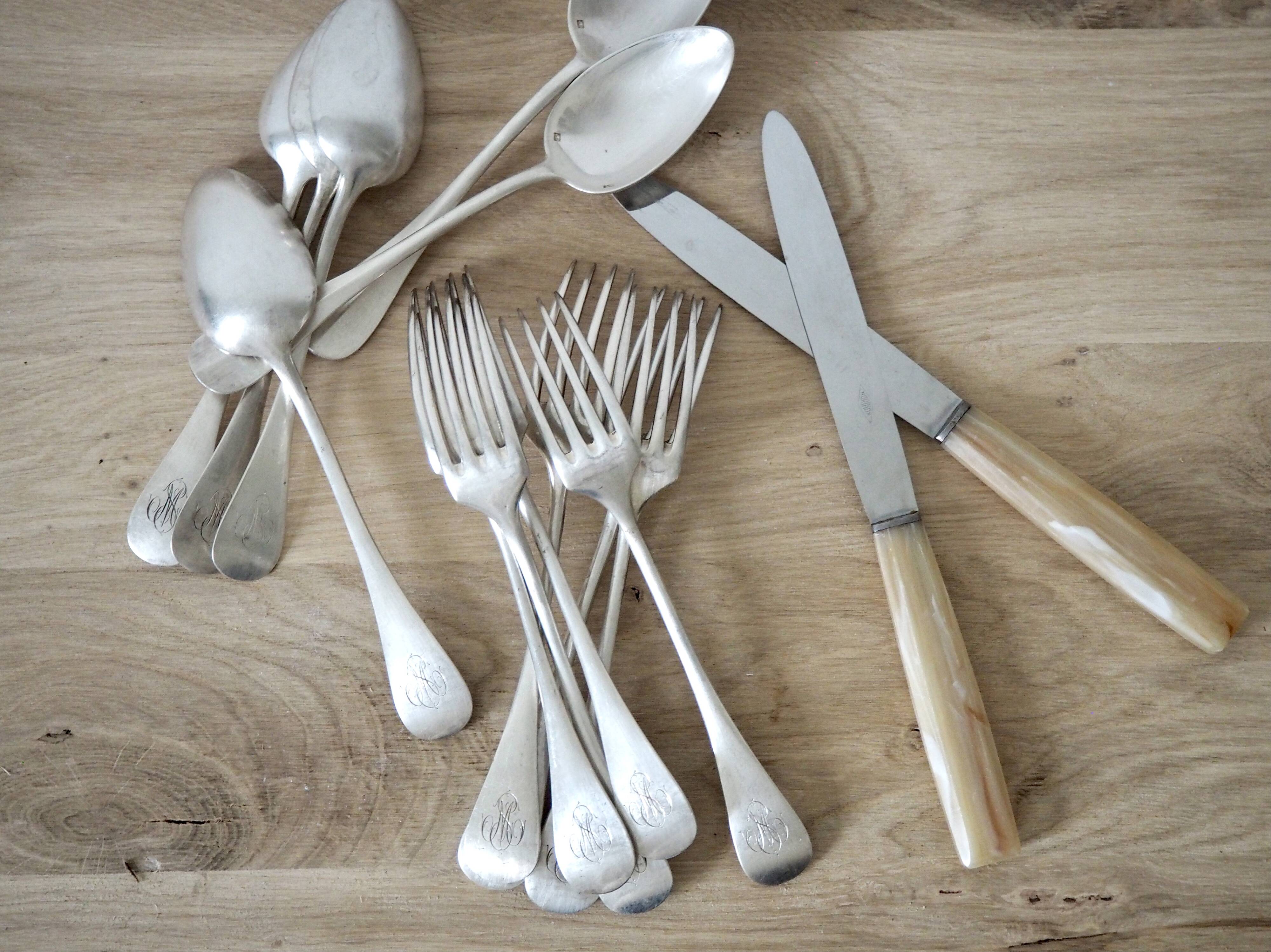 Set de 12 couteaux avec manches effet corne dans leur coffret