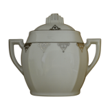 white sugar bowl art deco