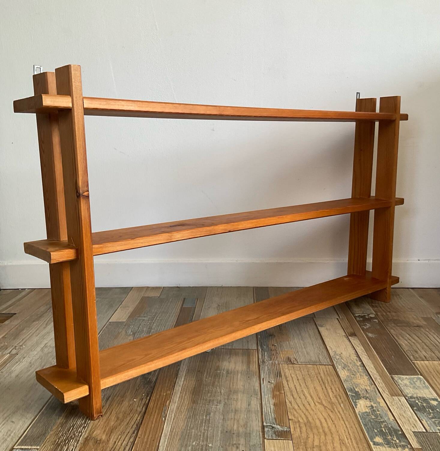 Pine wall shelf, 1970s-80s