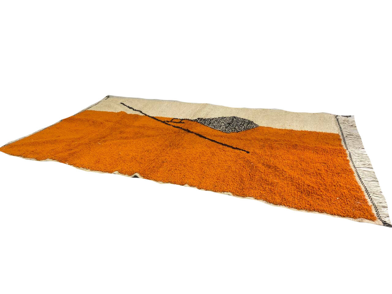 Handmade Moroccan Berber carpet 252 x 152 CM