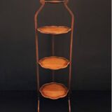 Wooden Foldable Treat Display Stand With Three Scalloped Shelves