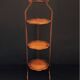 Wooden Foldable Treat Display Stand With Three Scalloped Shelves