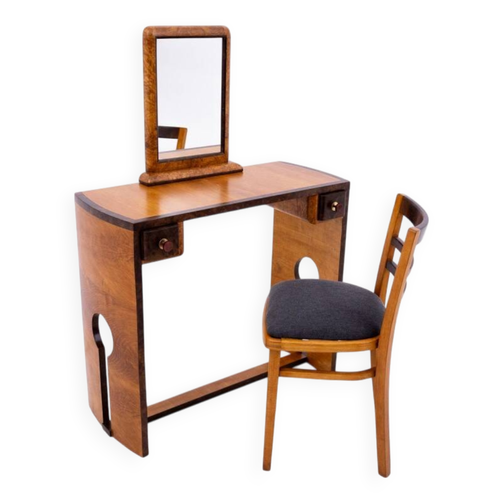 Art deco dressing table + chair set, Poland, Art Deco, ca. 1940.