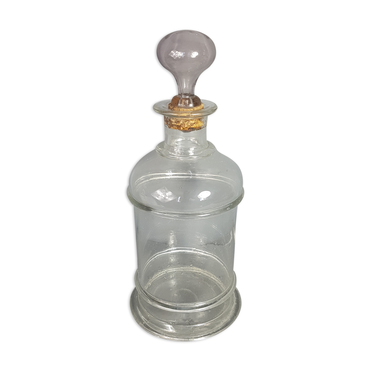 Old bottle of 19th century blown glass