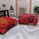 Handmade Berber pouf in wool 60 X 60 X 20 CM
