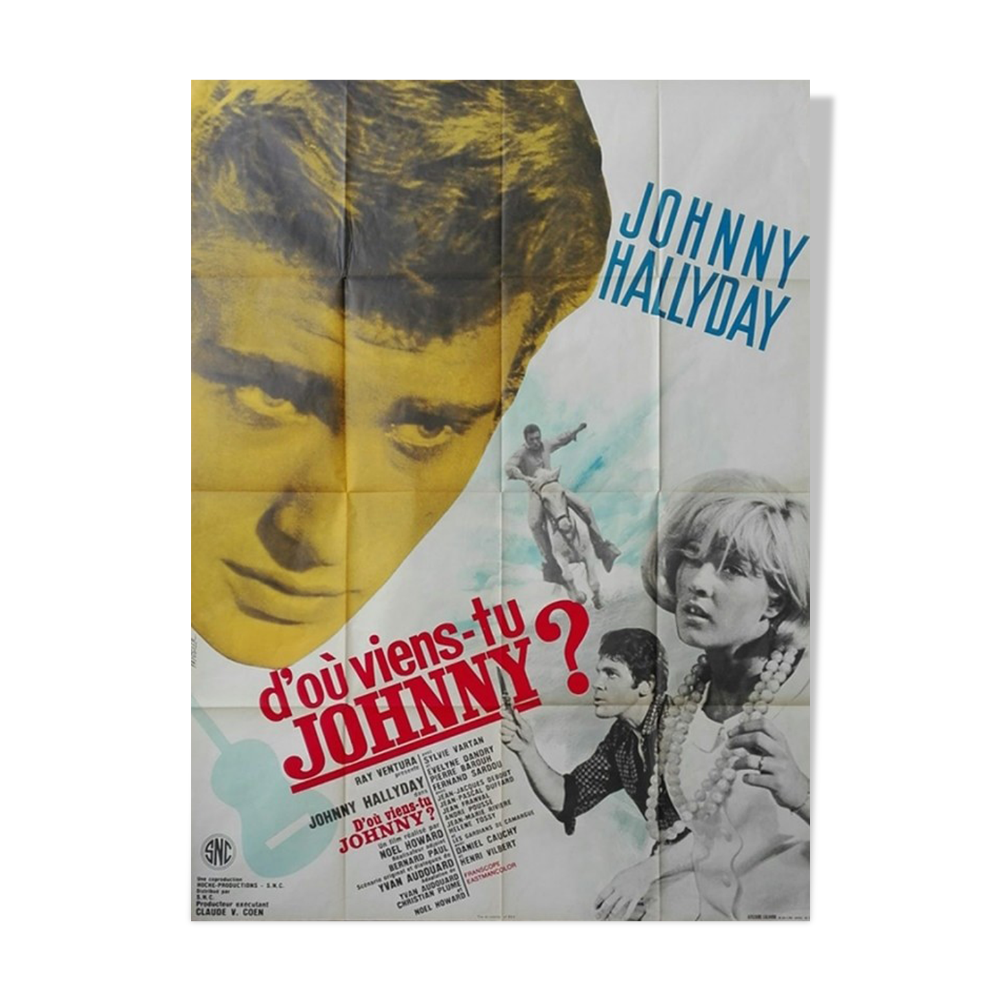 From where you come you Johnny original poster 1963 model B Hallyday Sylvie Vartan 120x160 cm