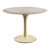 Table vintage en métal avec plateau en marbre, design Italie années 1970