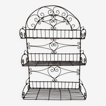 Étagère murale en fer ouvragé 1960