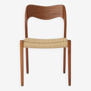 Repaired - 1 of 2 Niels Moller Chairs, model 71, Teak, 1950s, Vintage