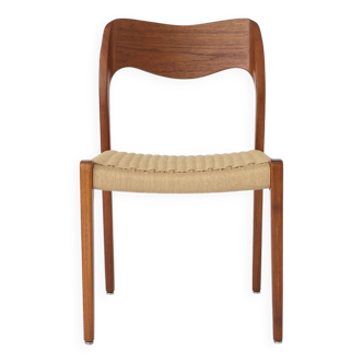 Repaired - 1 of 2 Niels Moller Chairs, model 71, Teak, 1950s, Vintage