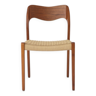 Réparé - 1 des 2 chaises Niels Moller, modèle 71, teck, années 1950, Vintage