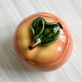 Sugar bowl, peach slip condiment pot.