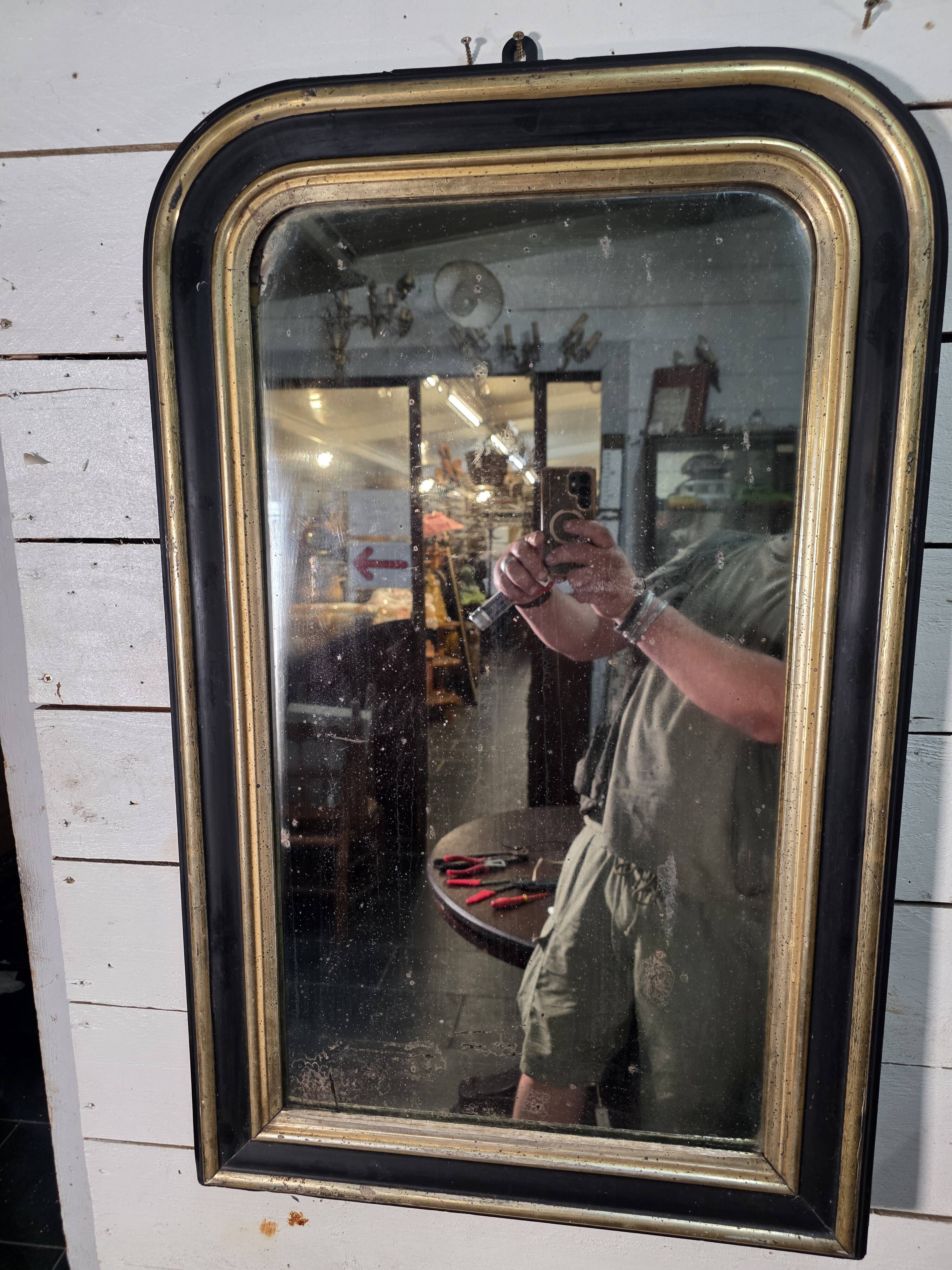 Miroir style Napoléon III du XIXème , 90×57cm