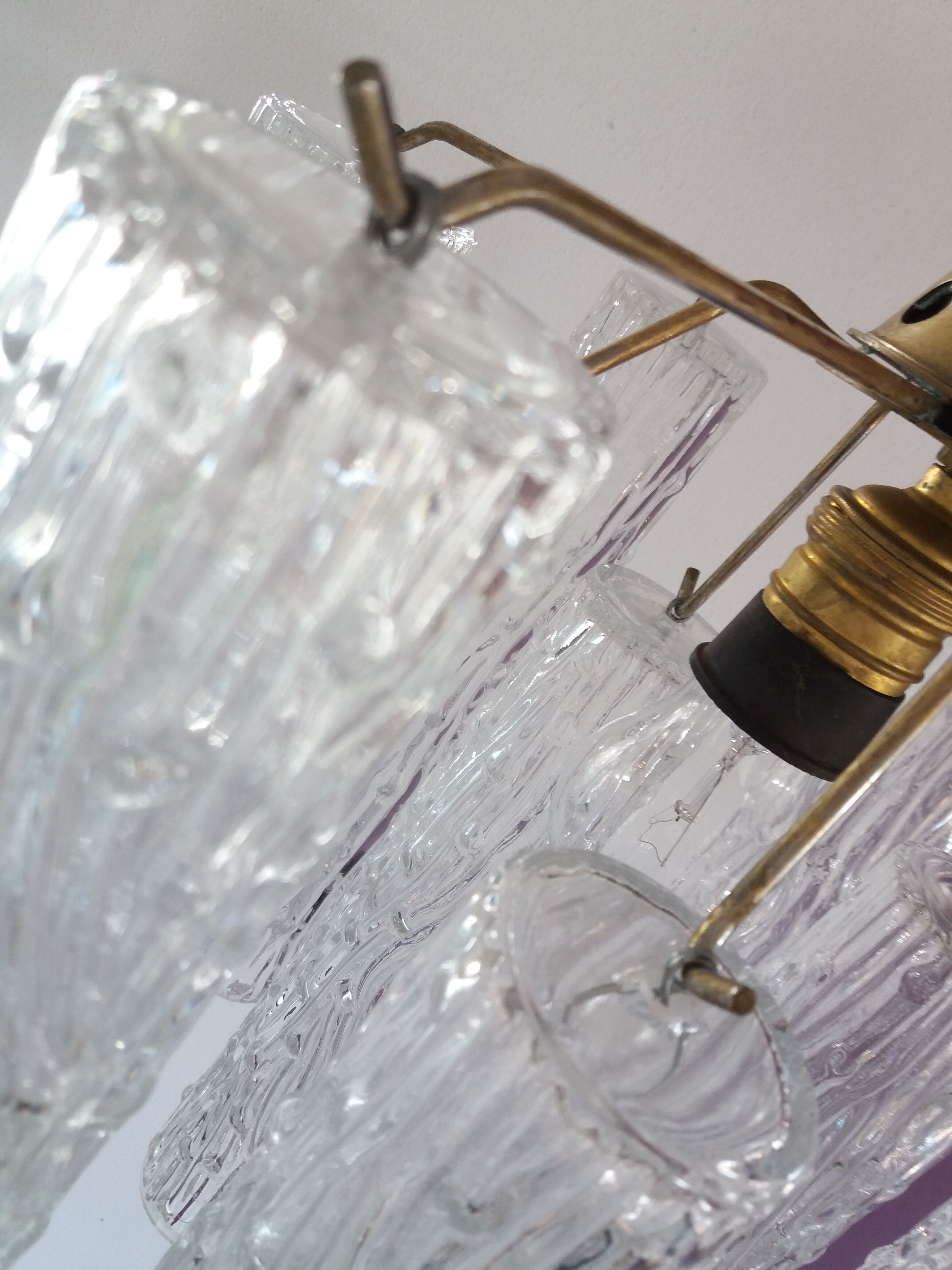 Murano glass chandelier "Tronchi" style 60's Venini style