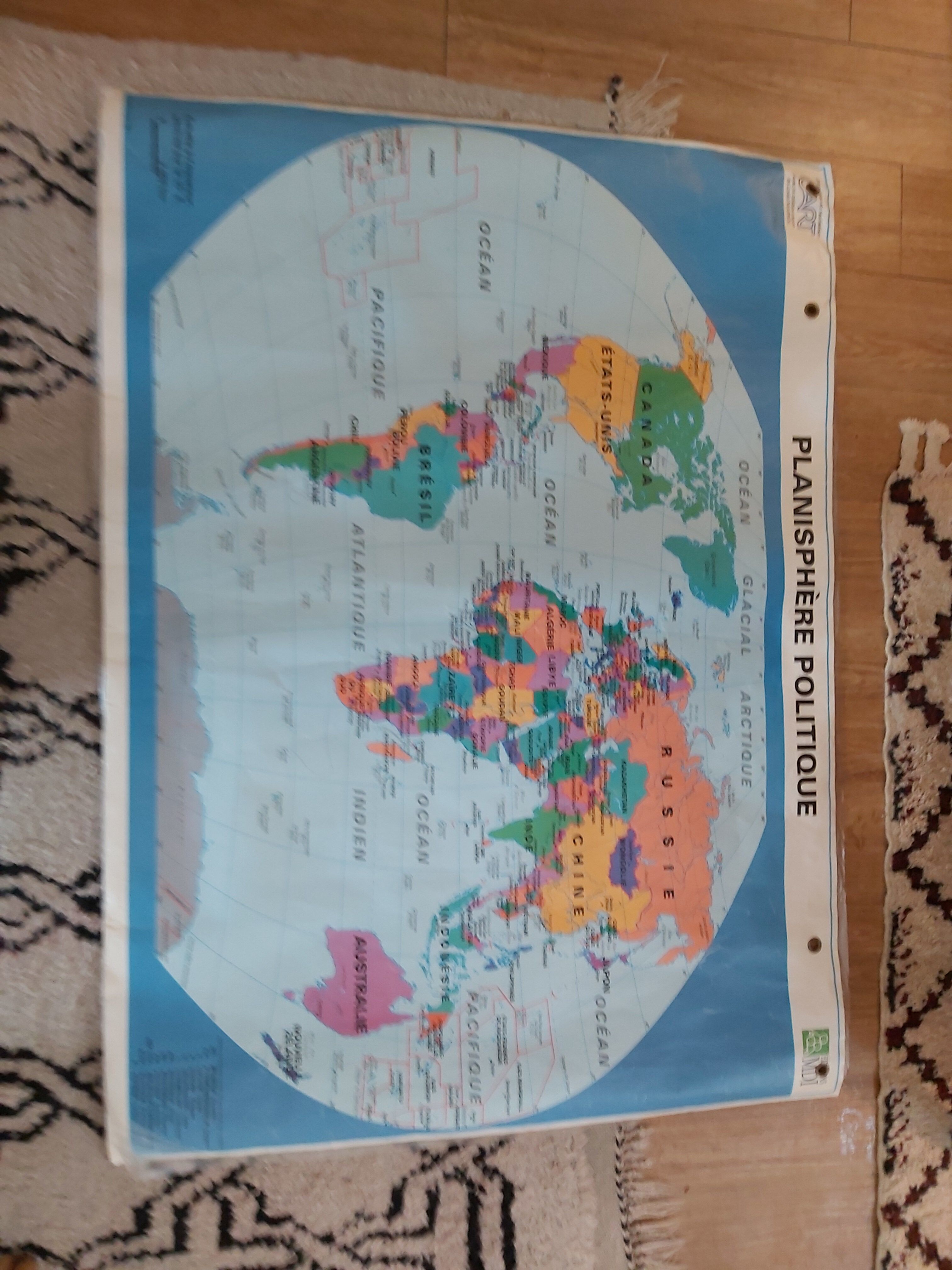 Vintage laminated geographical poster