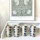 4 mugs stoneware flower decoration