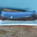 Brutalist ceramic pen holder, signed