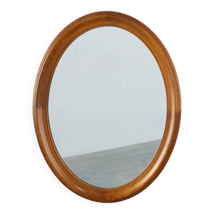 Miroir ovale en chêne, - belgique