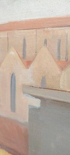 Oil painting on canvas Florence view of Santa Maria Novella early 1900