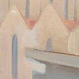 Oil painting on canvas Florence view of Santa Maria Novella early 1900