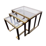 Pull-out tables in brass