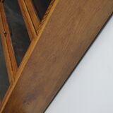German Oak Bookcase with Folding Doors In Style of Globe Wernicke, ca 1930s