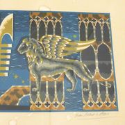 Lithograph Venezia signed J.Picart Le Doux 78cm x 57cm