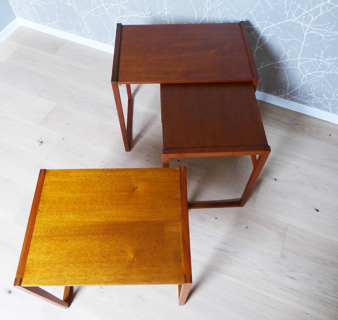 Small teak nesting tables