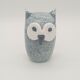Vintage Scandinavian Glass Owl Statuette Denmark Sulphur 70s 80s
