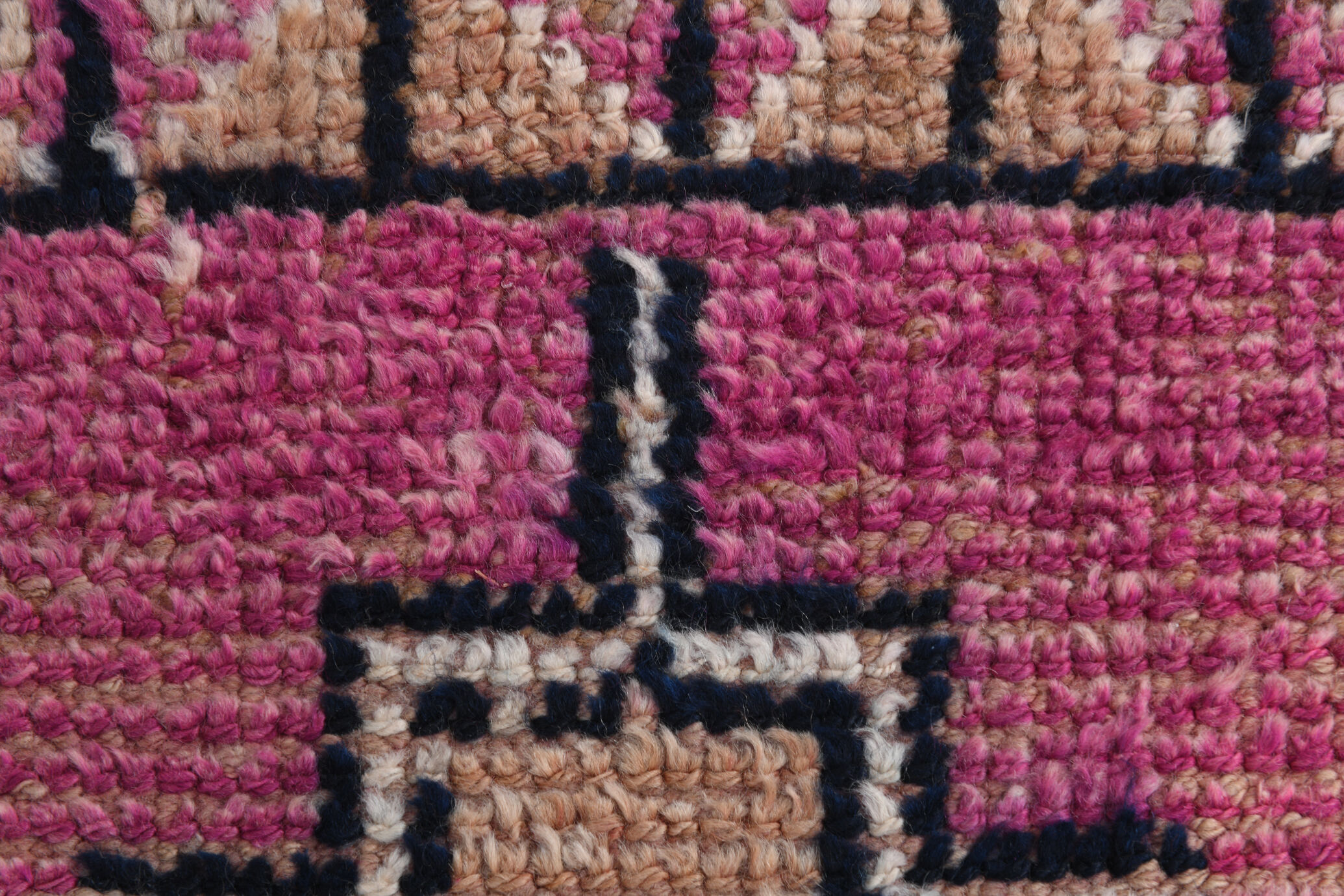 3x10 pastel pink & blue vintage rug