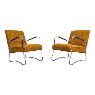 Pair of bauhaus style armchairs from Wschód Zadziele 1950's