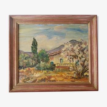 Peinture à l'huile paysage de Provence