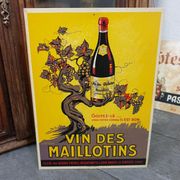 Old advertising of Bistrot - Advertising poster Vin des Maillotins