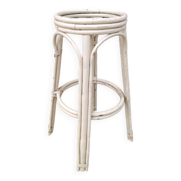 Tabouret De Bar En Rotin Vintage Année 70