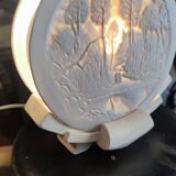 Lithophany lamp in biscuit and stucco style decorative arts