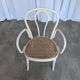Vintage Thonet Style Dining Chair: White Beech Bentwood Cane Seat