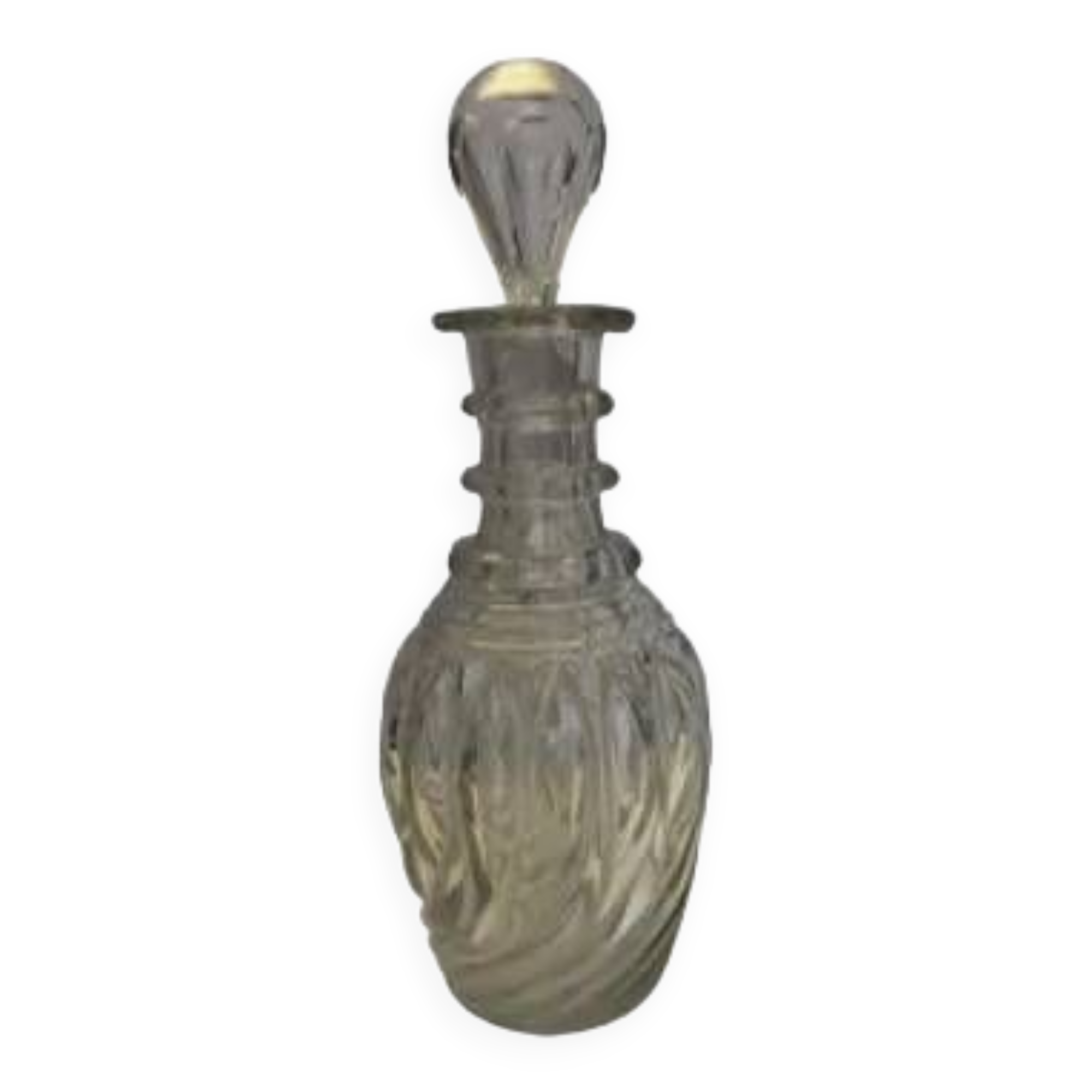 Carafe vintage en verre moulé