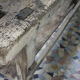 Ancient workbench in raw wood