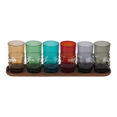 Set de verres arc-en-ciel du milieu du siècle : 6 verres de style finlandais, d'après Kaj Franck & Lasi